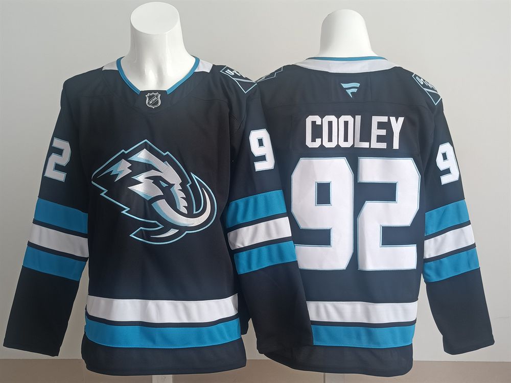 Men 2025 Utah Hockey Club #92 Cooley Black Home Premier Player NHL Jersey